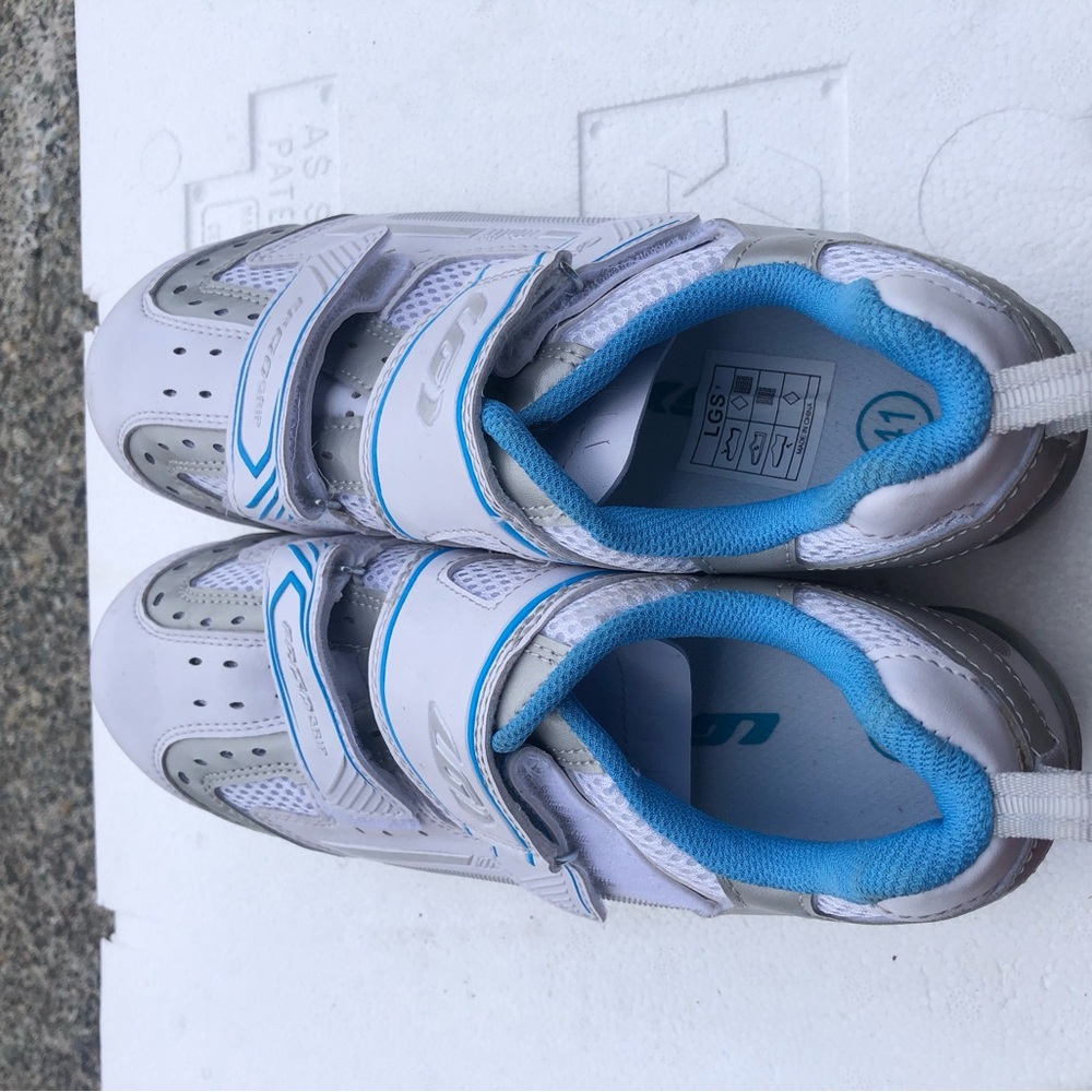 Louis Garneau Ergo Grip Cycling Shoes Women's White/Silver/Blue Size 9 - Picture 11 of 13